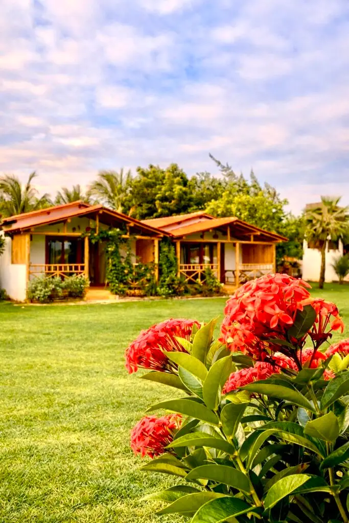 Chale Kitepirinha and its tropical garden at Caju Knots, Parajuru