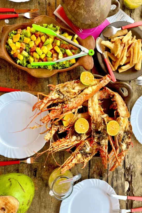 Grilled lobster on the beach in Parajuru, Ceará