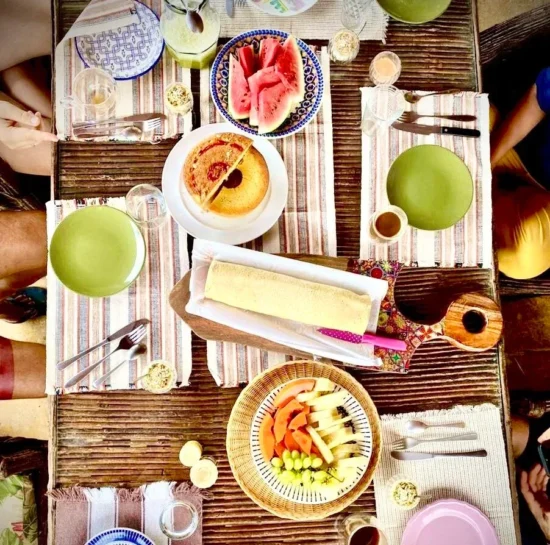 Brazilian breakfast spread at Caju Knots