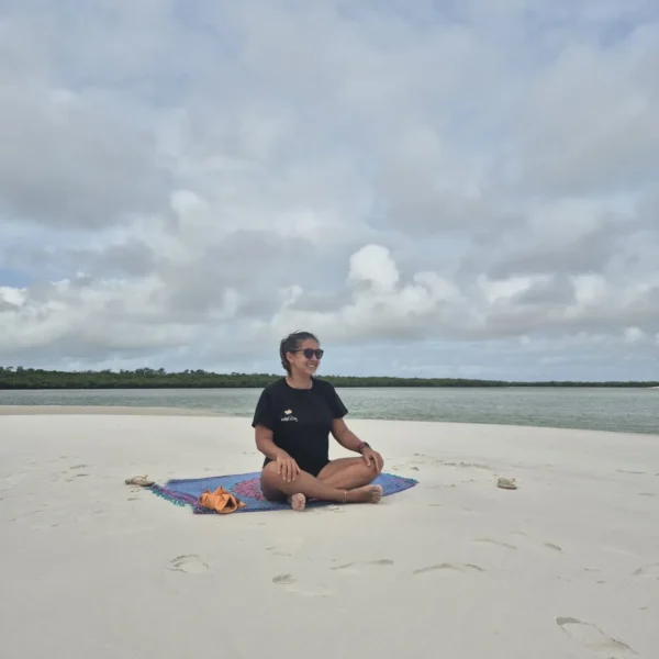 Yoga meditation on the beach in Parajuru, Ceará, Brazil
