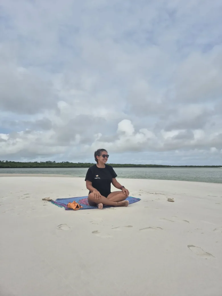 Yoga meditation on the beach in Parajuru, Ceará, Brazil